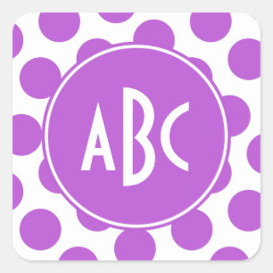 Monogram Medium Orkide Stippen Vierkante Sticker