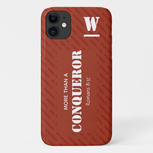 Monogram MEER DAN EEN CONQUEROR Christelijk RED Case-Mate iPhone Case (Achterkant)
