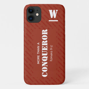 Monogram MEER DAN EEN OVERWINNAAR Christelijk ROOD iPhone 11 Hoesje