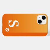 Monogram meisje Oranje hart Eenvoudig modern Case-Mate iPhone Case (Achterkant (horizontaal))