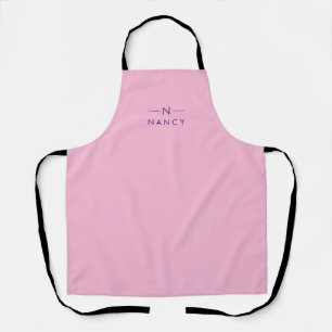 Monogram Meisje Roze Modern Minimalistisch Elegant Schort