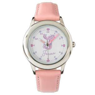 Monogram meisjes J doodle art Jenna naam horloge