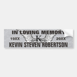 Monogram Memorial Angel Wings Bumpersticker