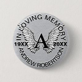 Monogram | Memorial | Angel Wings Ronde Button 5,7 Cm