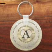 Monogram | Memorial | Goud hart Sleutelhanger (Voorkant)