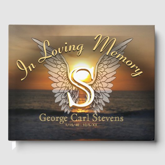 Monogram Memorial Guest Book Gastenboek (Voorkant)
