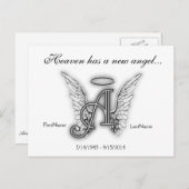 Monogram Memorial Letter A Briefkaart (Voorkant / Achterkant)