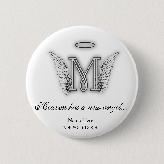 Monogram Memorial Ronde Button 5,7 Cm (Voorkant)
