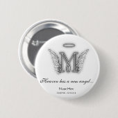 Monogram Memorial Ronde Button 5,7 Cm (Voorkant /achterkant)