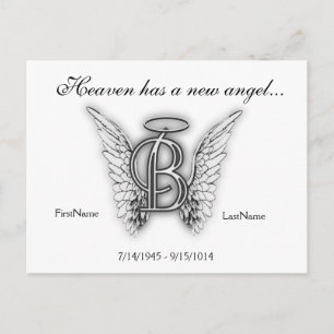 Monogram Memorial Tribute Letter B Briefkaart