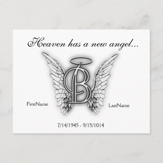 Monogram Memorial Tribute Letter B Briefkaart (Voorkant)