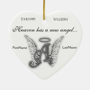 Monogram Memorial Tribute Ornament A