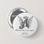 Monogram Memorial Tribute Ornament A Ronde Button 5,7 Cm (Voorkant /achterkant)