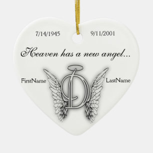 Monogram Memorial Tribute Ornament D