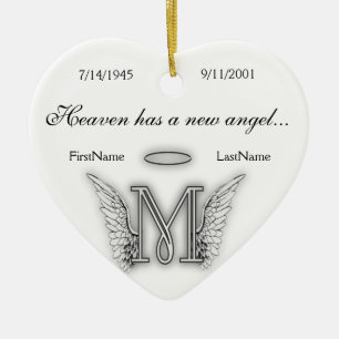 Monogram Memorial Tribute Ornament M