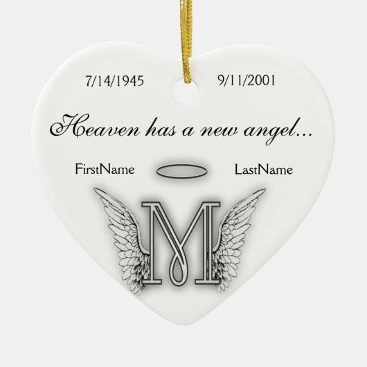 Monogram Memorial Tribute Ornament M (Voorkant)