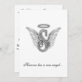 Monogram Memorial Tribution Letter S Aankondiging (Voorkant / Achterkant)