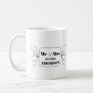 monogram meneer en mevrouw koffiemok