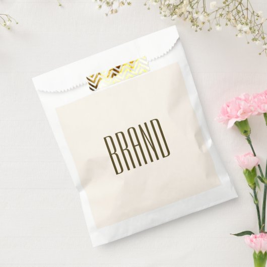 Monogram, merk of bedrijfsnaam | Gebroken wit brui Bedankzakje (Gezegeld)