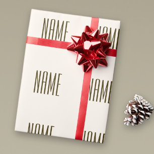 Monogram, merk of bedrijfsnaam Gebroken wit brui Cadeaupapier