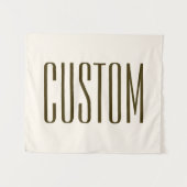 Monogram, merk of bedrijfsnaam | Gebroken wit brui Wandkleed (Voorkant (horizontaal))