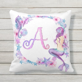 Monogram Mermaid Pillow - A Buitenkussen