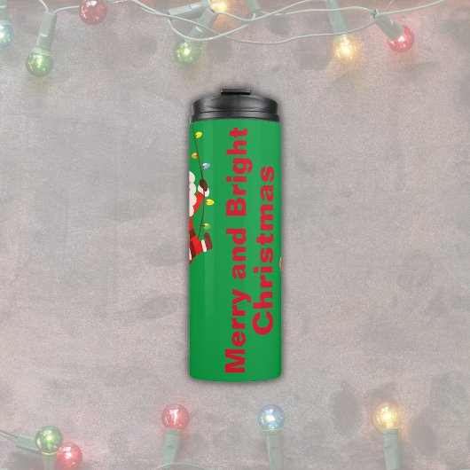 Monogram Merry & Bright op Groen | Thermosbeker