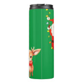 Monogram Merry & Bright op Groen | Thermosbeker (Achterkant)