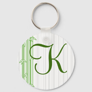 Monogram met Bamboo Achtergrond - Letter K Sleutelhanger