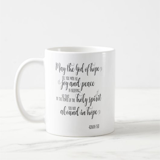 Monogram met Bijbelvers Koffie Mok (Links)