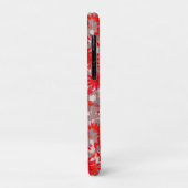Monogram met bloemen - rood en grijs Case-Mate iPhone case (Achterkant/links)