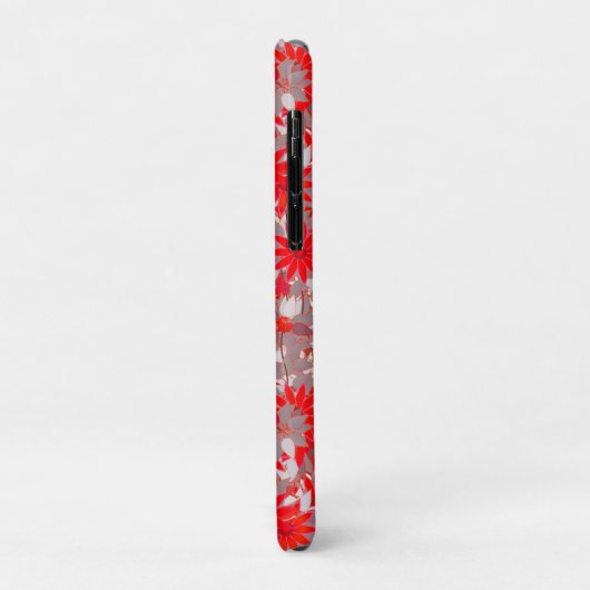 Monogram met bloemen - rood en grijs Case-Mate iPhone case (Achterkant/links)