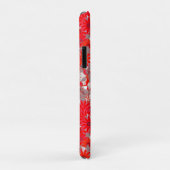 Monogram met bloemen - rood en grijs Case-Mate iPhone case (Achterkant/rechts)