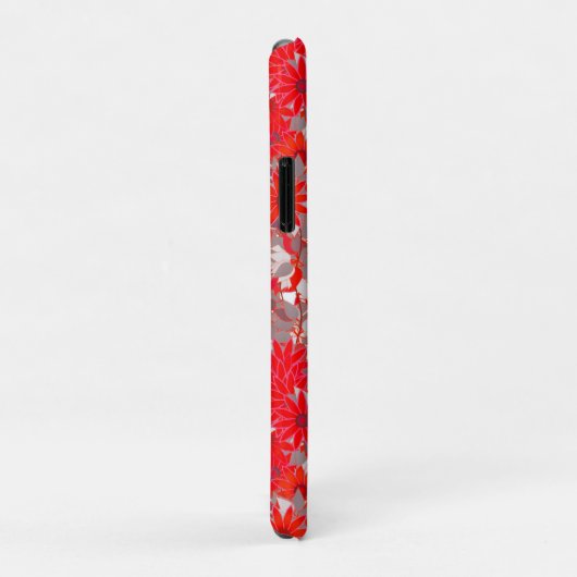 Monogram met bloemen - rood en grijs Case-Mate iPhone case (Achterkant/rechts)
