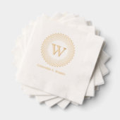 Monogram met één Initiaal rond gestippeld Lijst #3 Folie Servetten (Insitu (Gestapeld))