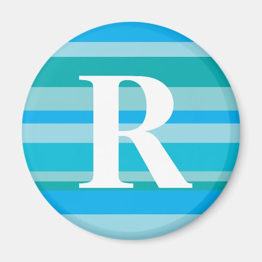 Monogram met een kleurrijke gestreept achtergrond  magneet (Voorkant)