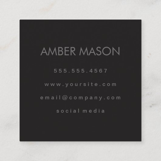 Monogram met Elementen Vierkante Visitekaartje (Achterkant)