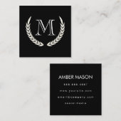 Monogram met Elementen Vierkante Visitekaartje (Voorkant / Achterkant)