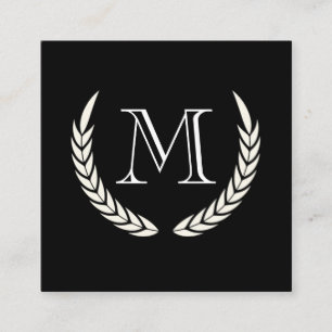 Monogram met Elementen Vierkante Visitekaartje