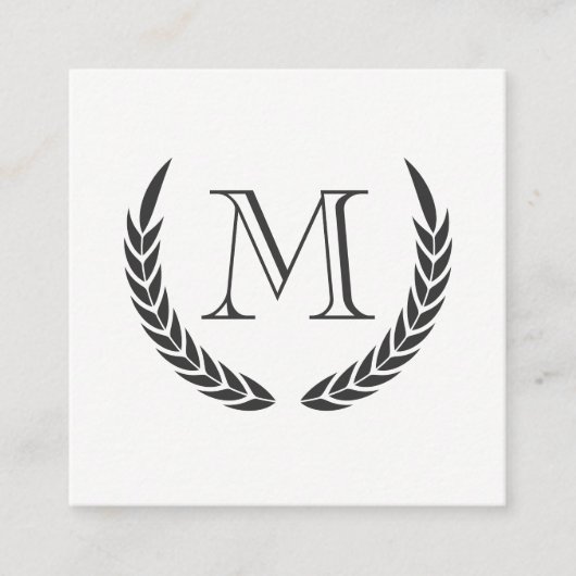 Monogram met Elementen Vierkante Visitekaartje (Voorkant)