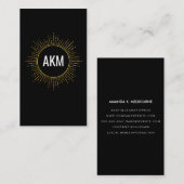 Monogram met Faux Gold Illumined Elements Visitekaartje (Voorkant / Achterkant)