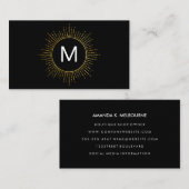 Monogram met Faux Gold Illumined Elements Visitekaartje (Voorkant / Achterkant)