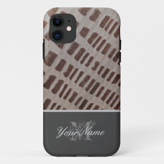 monogram met houten grunge! Case-Mate iPhone case (Achterkant)