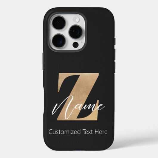 Monogram met initiaal Z & gepersonaliseerde naam Case-Mate iPhone Case (Achterkant)