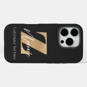 Monogram met initiaal Z & gepersonaliseerde naam Case-Mate iPhone Case (Achterkant (horizontaal))