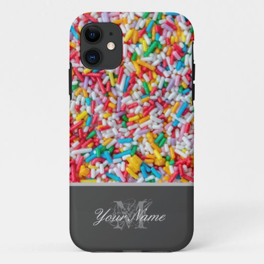 Monogram met kleurrijke suikersproinkles! Case-Mate iPhone case (Achterkant)