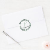 Monogram met letter E, aangepaste naam, minimalist Ronde Sticker (Envelop)