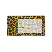 Monogram met luipaard bruin en geel etiket (Voorkant)