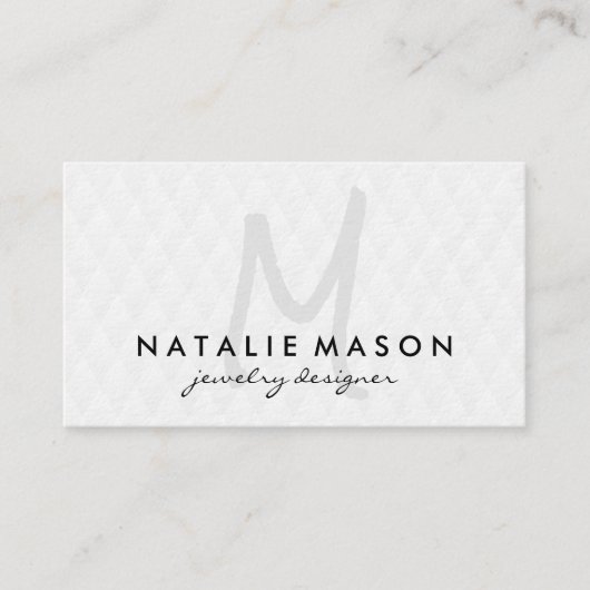 Monogram met Lux Diamond Pattern Visitekaartje (Voorkant)