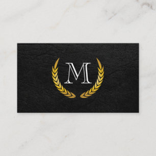 Monogram met Luxe elementen Faux leder Visitekaartje